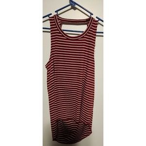 NWT Poof Apparel - Red and White Striped Tank - SZ Large